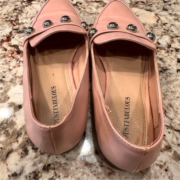 Women’s Barbie flats shoes 7.5 Blush Pink Slip On Flats Loafer Pointed Toe Stud - Picture 2 of 10